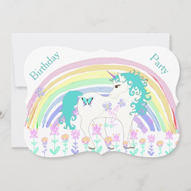 Inbjudningar till Unicorn Birthday (Framsida)