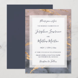 Inbjudningar till vattenfärg och Guld-bröllop