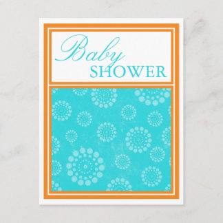 Inbjudningar till Vibrant Pop Aqua Orange Baby Sho