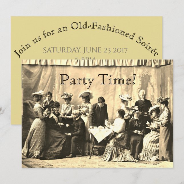 Inbjudningar till Victorian Gathering Party (Fram/baksida)