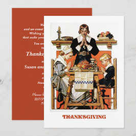Inbjudningar till vintage Art Thanksgiving - midda