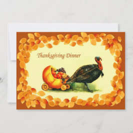 Inbjudningar till vintage Art Thanksgiving - midda