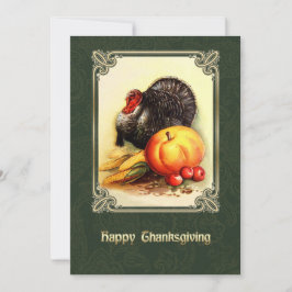 Inbjudningar till vintage Art Thanksgiving - midda