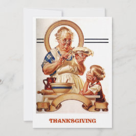 Inbjudningar till vintage Art Thanksgiving - midda