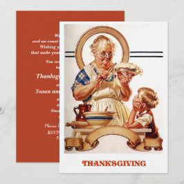 Inbjudningar till vintage Art Thanksgiving - midda