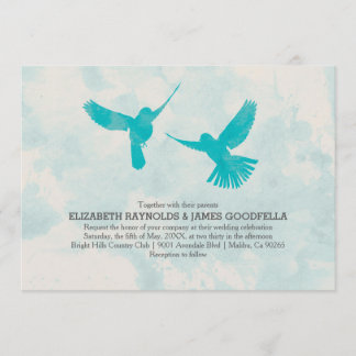 Inbjudningar till Vintage Blue Bird Wedding