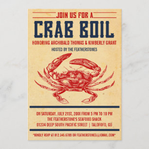Inbjudningar till Vintage Crab Boil Party
