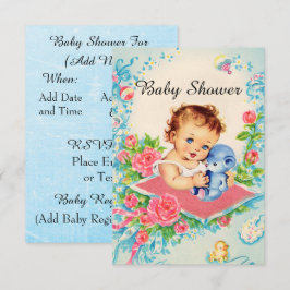 Inbjudningar till vintage Flicka Baby Shower