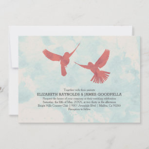 Inbjudningar till Vintage Red Bird Wedding