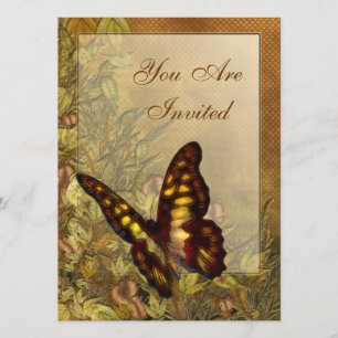 Inbjudningar till Vintage Stil Butterfly Illustrat