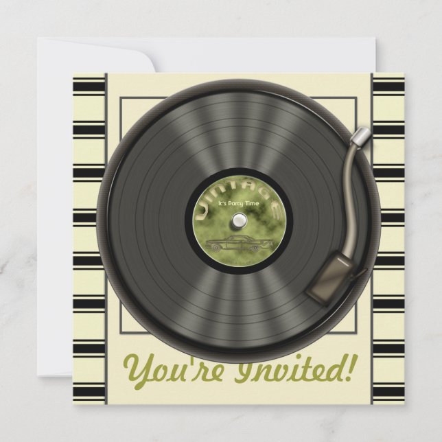 Inbjudningar till Vintage vinylpostergrupp (Framsida)