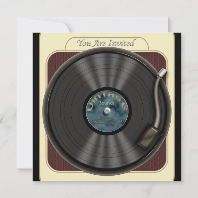 Inbjudningar till Vintage vinylpostergrupp (Framsida)