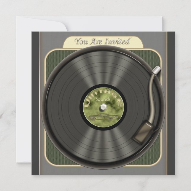Inbjudningar till Vintage vinylpostergrupp (Framsida)