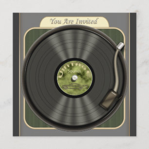 Inbjudningar till Vintage vinylpostergrupp