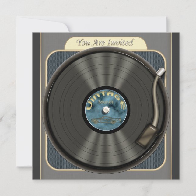 Inbjudningar till Vintage vinylpostergrupp (Framsida)