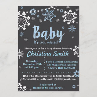 Inbjudningar till Vinter Baby Shower för en pojke