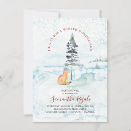 Inbjudningar till Vinter Baby Shower Gräs Träd & F
