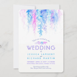 Inbjudningar till Vinterblått lila-bröllop