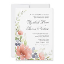 Inbjudningar till Watercolor Peony Wedding