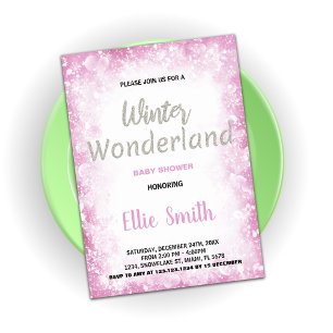 Inbjudningar till Winter Baby Shower Cloud Rosa Si