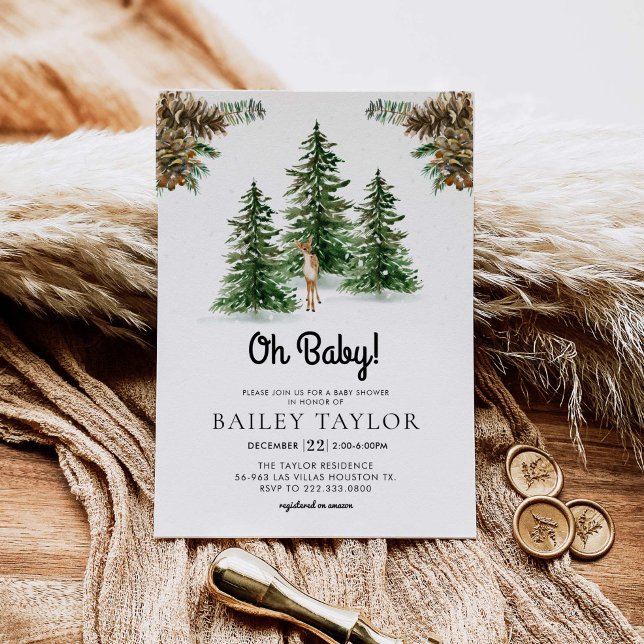 Inbjudningar till Winter Rustic Baby Shower (Skapare uppladdad)