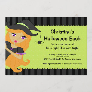 Inbjudningar till Witch Halloween Bash Halloween f