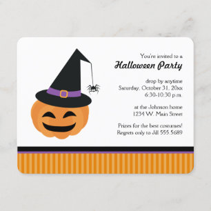 Inbjudningar till Witch Jack o lantern Halloween f