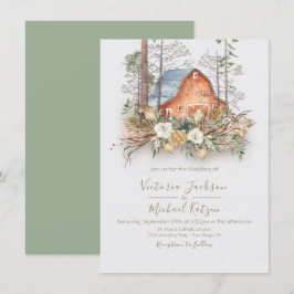 Inbjudningar till Woodland Red Barn Forest Wedemen
