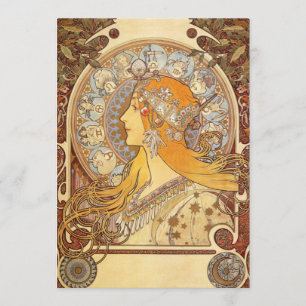 Inbjudningar till Zodiac i art nouveau Alphonse Mu