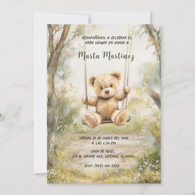 Inbjudningar vintagen Baby Shower imprimibles (Framsida)