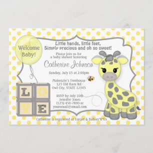 Inbjudningar YG för Snickerdoodle giraffbaby