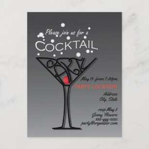 Inbjudningsdesign för cocktailparty inbjudan vykort