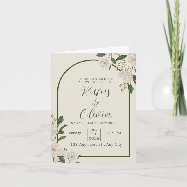Inbjudningsdesign för elegant bröllop - Personlig Inbjudan (Framsida)
