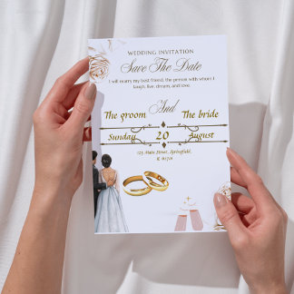 Inbjudningsdesign för elegant bröllop - tidslös bo inbjudningar