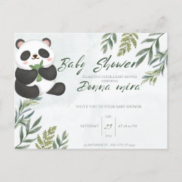 inbjudningsdusch, djur, panda vykort