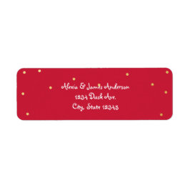 Inbjudningsetiketter för Red & Gold Foil Elegant H Returadress Etikett