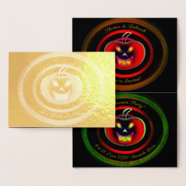 Inbjudningsfiltret för Halloween fest Folierat Kort