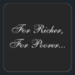 Inbjudningsförsegling till bröllop fyrkantigt klistermärke<br><div class="desc">Formella Bröllop ger inbjudningsförseglingsspärrar © Fotography and Design by TDSwhite at ArtisticPostage.</div>