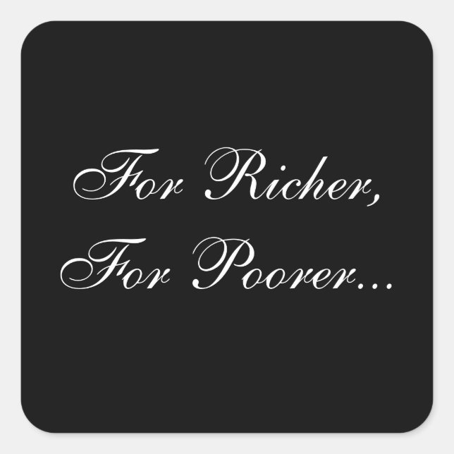 Inbjudningsförsegling till bröllop fyrkantigt klistermärke (Framsida)