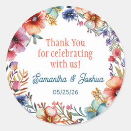 Inbjudningsförsegling till elegant bröllop runt klistermärke