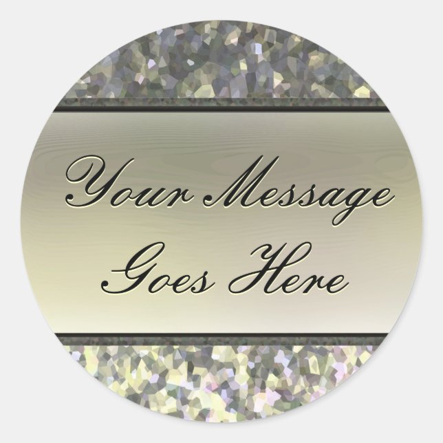 Inbjudningsförsegling till guld runt klistermärke (Framsida)