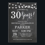 Inbjudningskalkylpanel för 30års födelsedag inbjudningar<br><div class="desc">Bakgrund för Inbjudningskalkylpanel för 30års födelsedag med String Ljus. Svarta och vita. 13:e 15:e 16:e 18:e 20:e 30:e 40:e 60:e 70:e 80:e 90:e 100:e, oavsett ålder. Vuxen födelsedag. Födelsedagsfest för kvinnor eller män. Om du vill göra ytterligare anpassningar klickar du på knappen Anpassa och användor verktygen som är utformat för...</div>