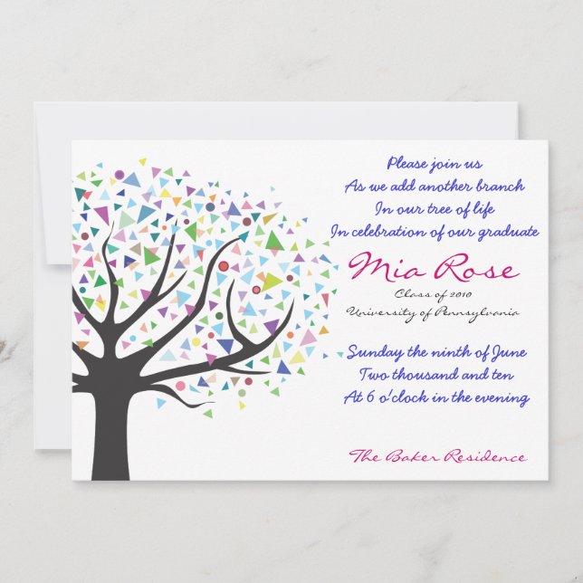 Inbjudningsklass för studenten Livets träd 2010 Inbjudningar (Framsida)