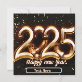 Inbjudningskort 2025 för typografi i gott nytt år 