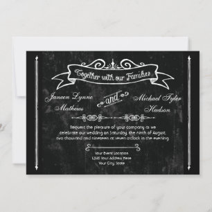 Inbjudningskort av typen Chalkboard Stil Rustic Sw