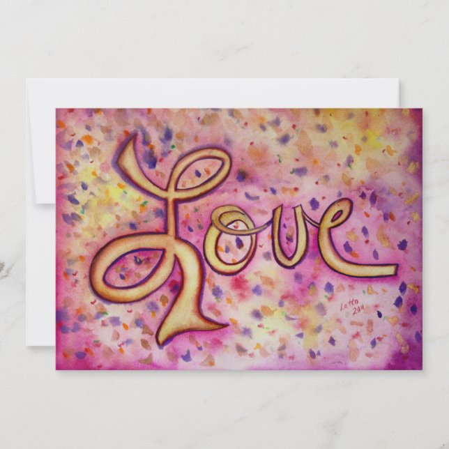 Inbjudningskort eller inbjudningar till Kärlek Ros (Framsida)