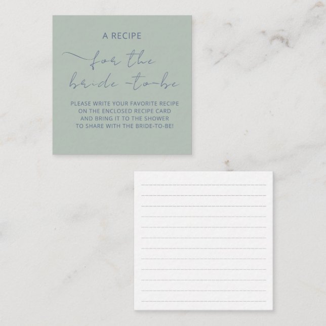 Inbjudningskort "ETT RECEPT" för bröllopsfesten (Fram/baksida)