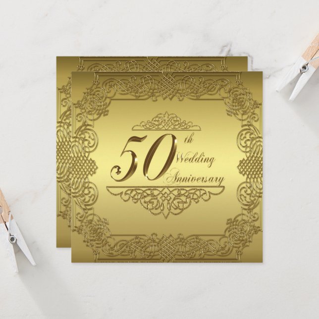 Inbjudningskort för 50-års bröllopsjubileum (Fram/Back In Situ)