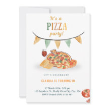 Inbjudningskort för Aesthetic Modern Pizza Party