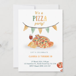Inbjudningskort för Aesthetic Modern Pizza Party